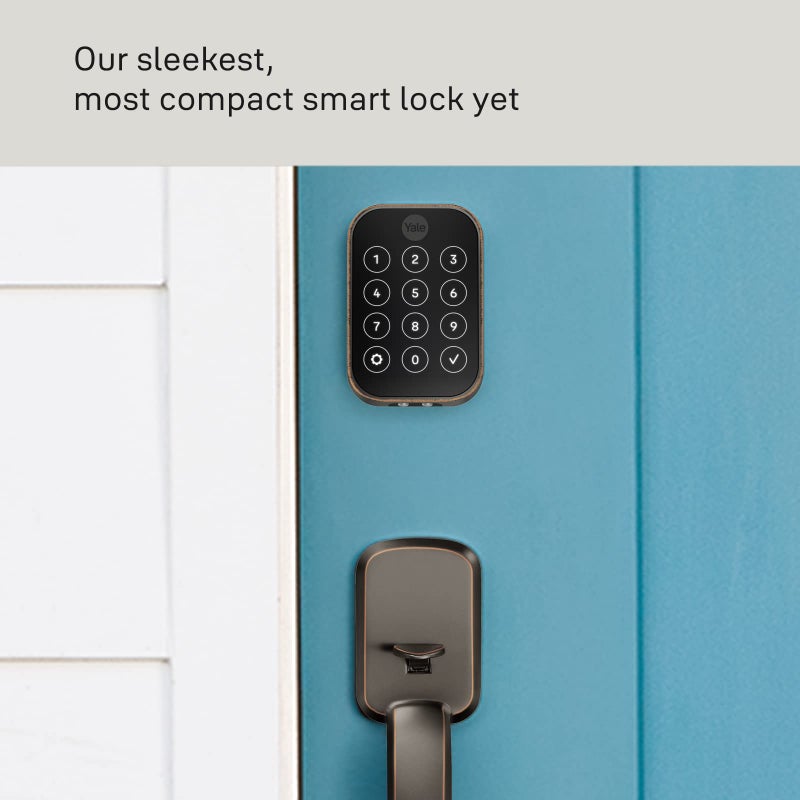 Yale Security قفل باب دخول ذكي بدون مفتاح من Yale Assure Lock 2 Deadbolt برونزي مطلي بالزيت مع لوحة مفاتيح متصلة بالواي فاي لإدخال الرمز والوصول عن بعد YRD450-WF1-0BP - Image 5